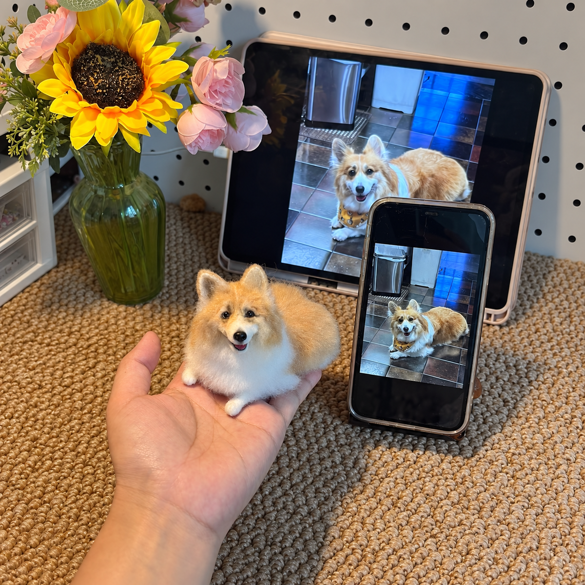 Custom Wool-Felt Dog Figures