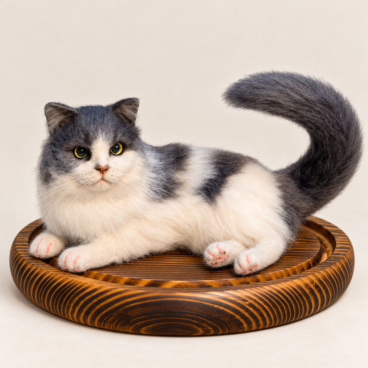 Custom Wool-Felt Cat Figure (Full Body)