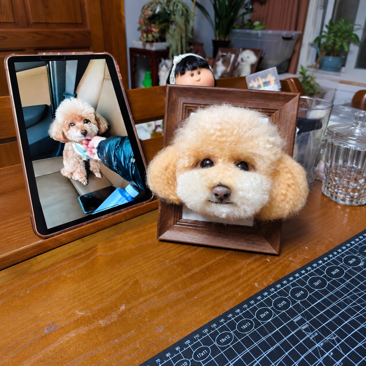 Custom Wool-Felt Dog Portrait Frame