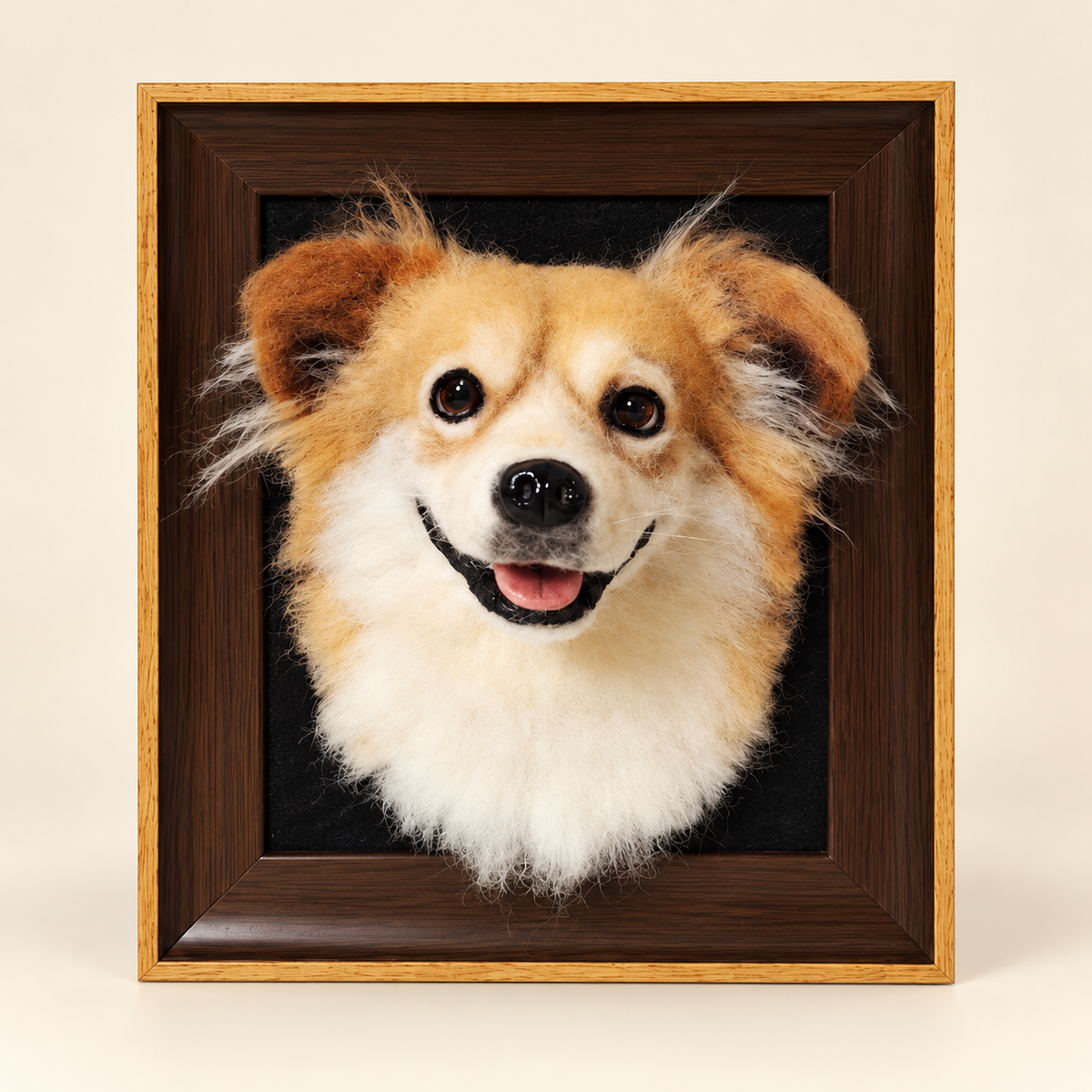 Custom Wool-Felt Dog Portrait Frame