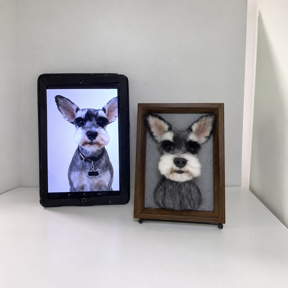 Custom Wool-Felt Dog Portrait Frame