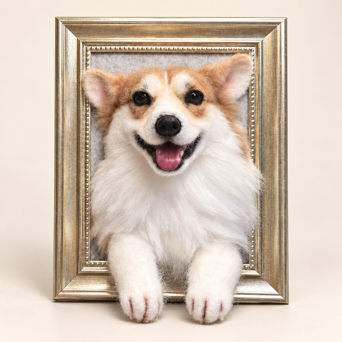 Custom Wool-Felt Dog Portrait Frame