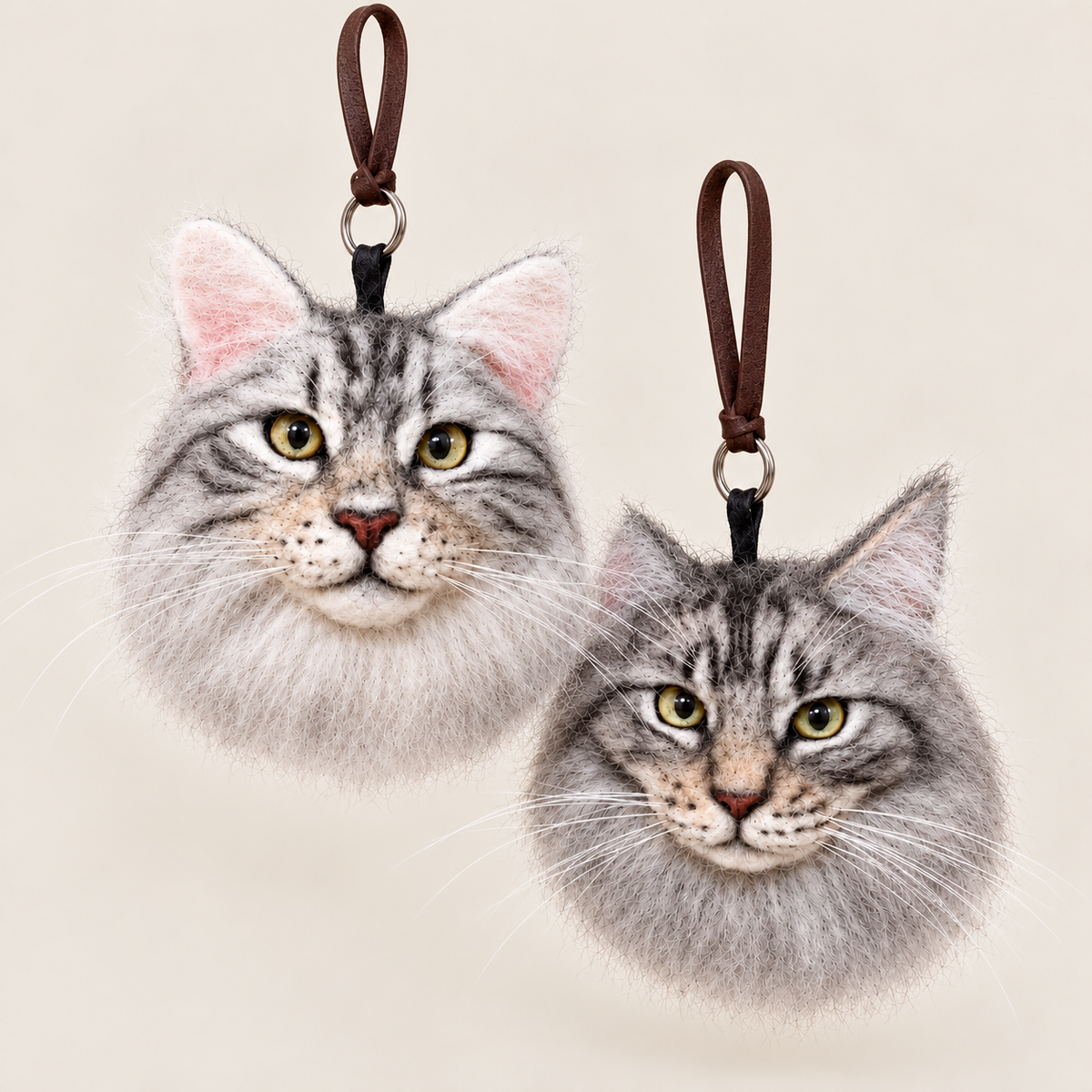 Custom 3D Wool-Felt Cat Charm
